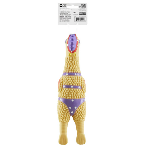 Charming Pet Squawkers Latex Rubber Chicken Interactive Dog Toy