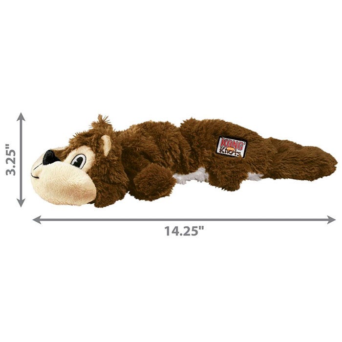 KONG Scrunch Knots Squirrel Dog Toy Brown Medium-Large