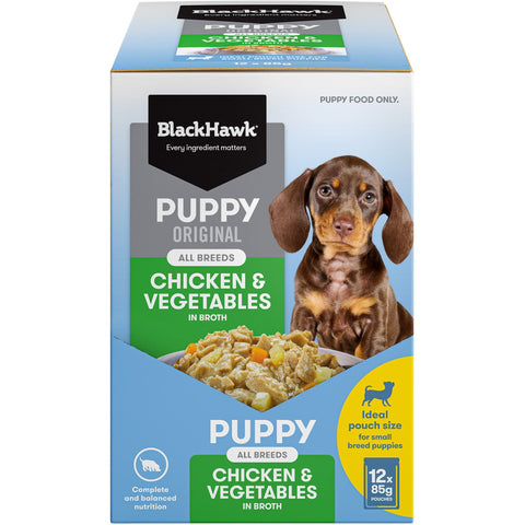 Black Hawk Original Puppy Chicken and Vegetables Wet Dog Food Pouch