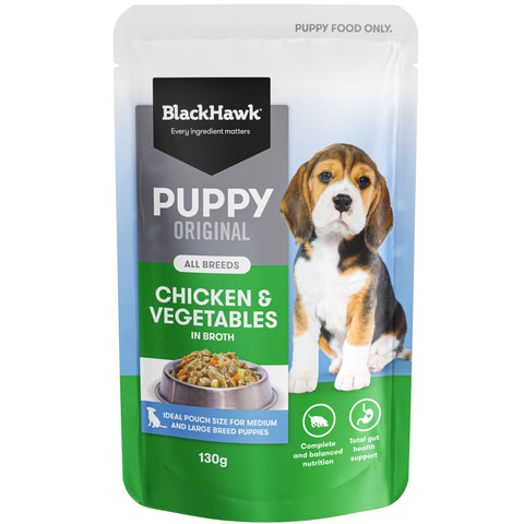 Black Hawk Original Puppy Chicken and Vegetables Wet Dog Food Pouch