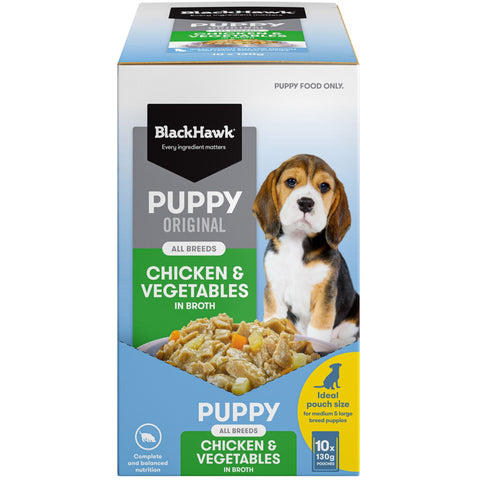 Black Hawk Original Puppy Chicken and Vegetables Wet Dog Food Pouch