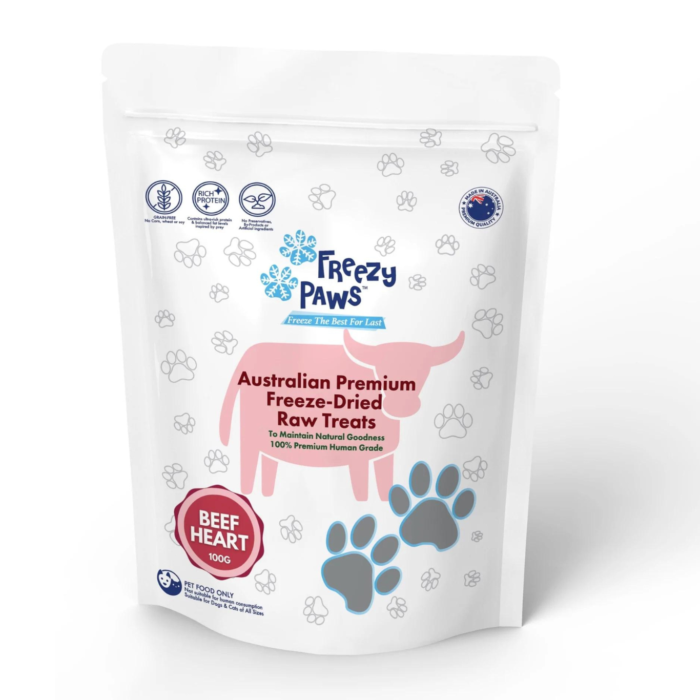 Freezy Paws Freeze Dried Beef Heart Treats 100g