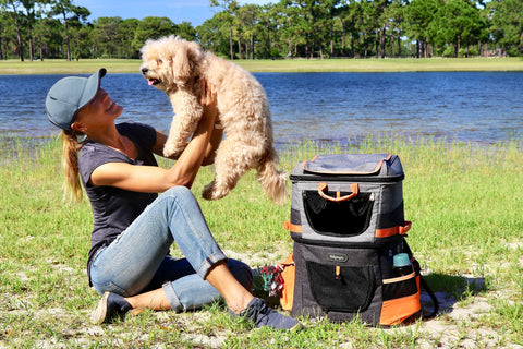 Ibiyaya Double Pet Carrier Backpack Two-Tier-Compartment