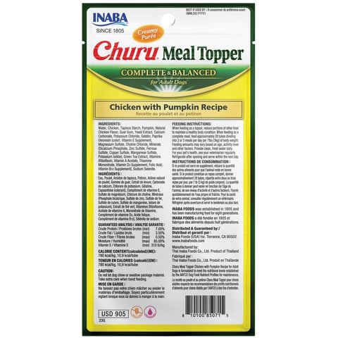Inaba Dog Churu Meal Topper Chicken with Pumpkin