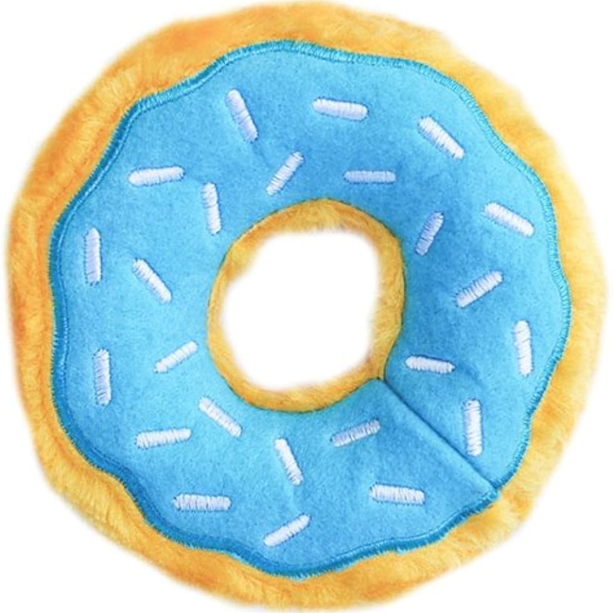 Zippy Paws Dog Toys Plush Donutz Junior - Blueberry | petsome Pet Supplies