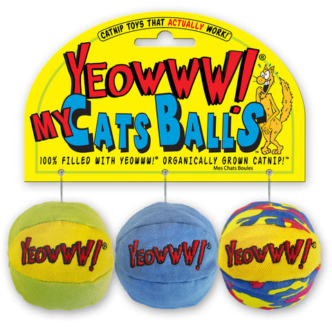 Yeowww! Catnip Cat Toys - My Cats Balls 3-Pack