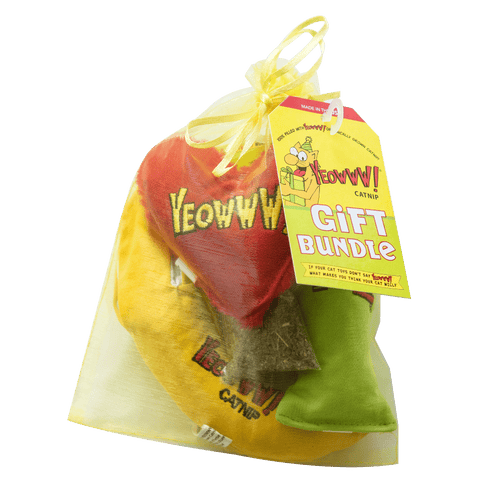 Yeowww! Catnip Cat Toys - Regular Gift Bundles with 3 Cat Toys + Spare Catnip