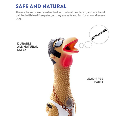Charming Pet Squawkers Latex Rubber Chicken Interactive Dog Toy