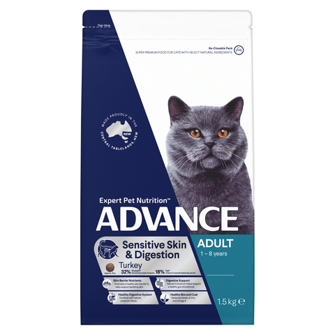 Adult Sensitive Skin And Digestion Turkey Dry Cat Food
