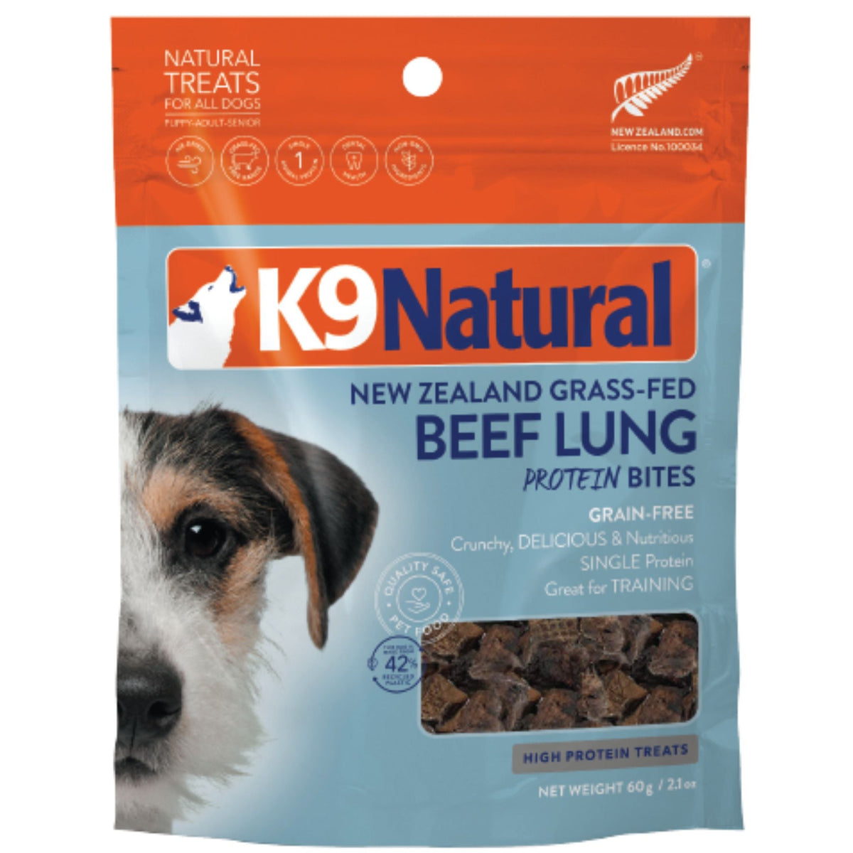 K9 Natural Treats Beef Lung Protein Bites