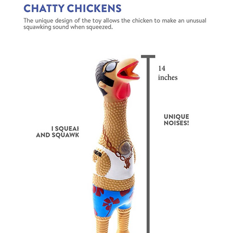 Charming Pet Squawkers Latex Rubber Chicken Interactive Dog Toy