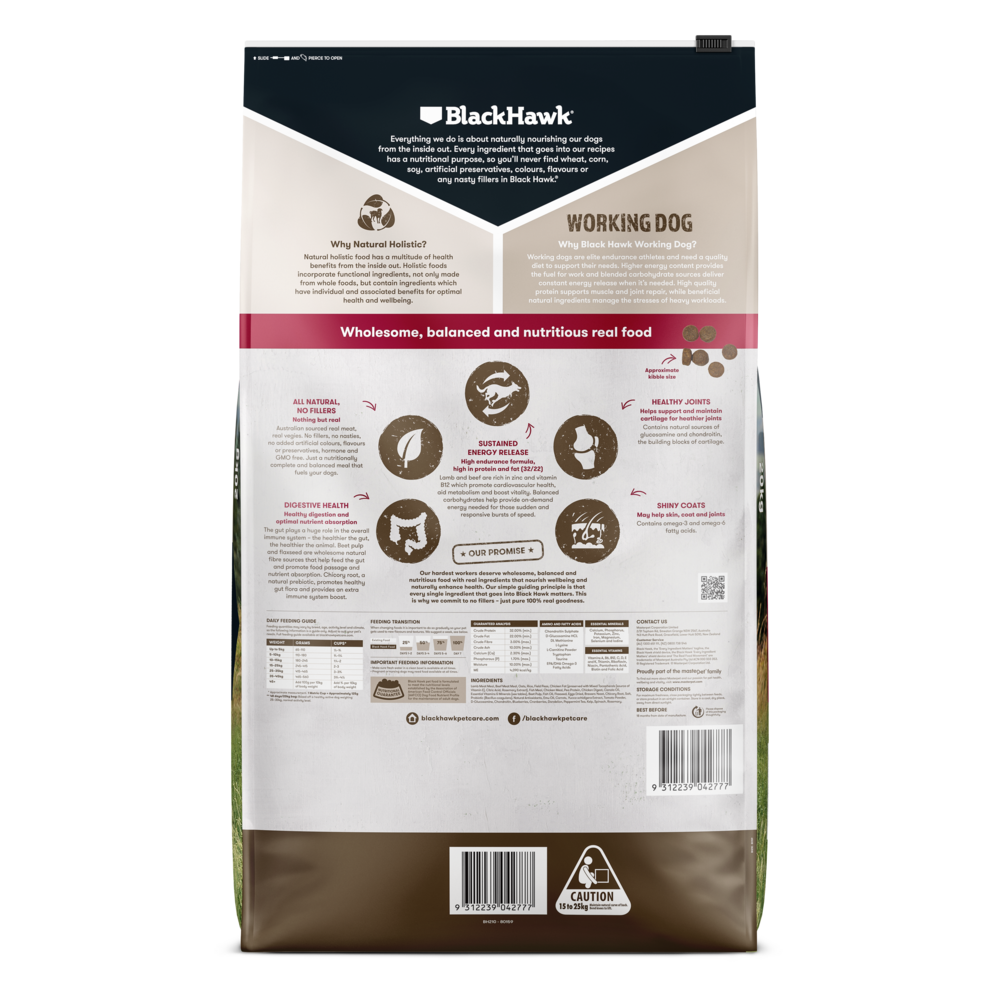 Working Dog Beef Lamb Adult Dry Dog Food