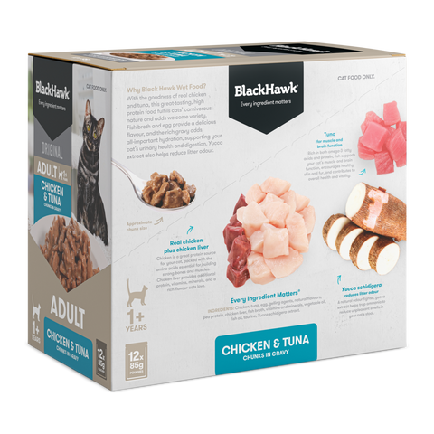 Wet Cat Food Adult Chicken And Tuna In Gravy Pouches
