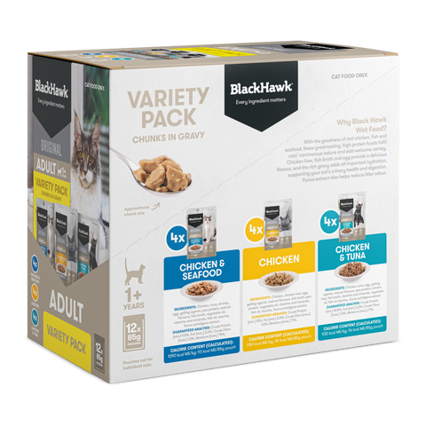 Wet Cat Food Adult Variety Pack Chunks In Gravy Pouches