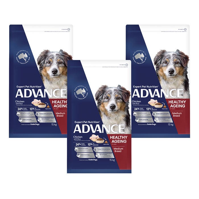 ADVANCE Adult Healthy Ageing Medium Breed Dry Dog Food Chicken with Rice