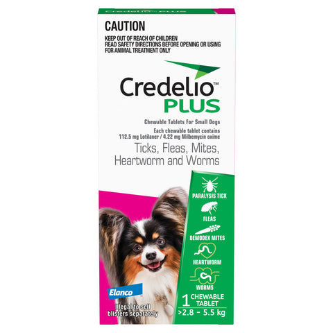 Credelio Plus for Small Dogs 2.8-5.5kg - 1 Pack | petsome Pet Supplies