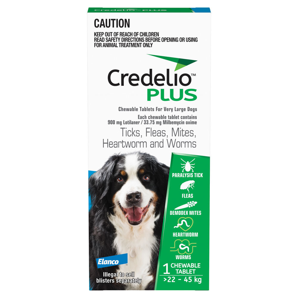 Credelio Plus for XLarge Dogs 22-45kg - 1 Pack | petsome Pet Supplies
