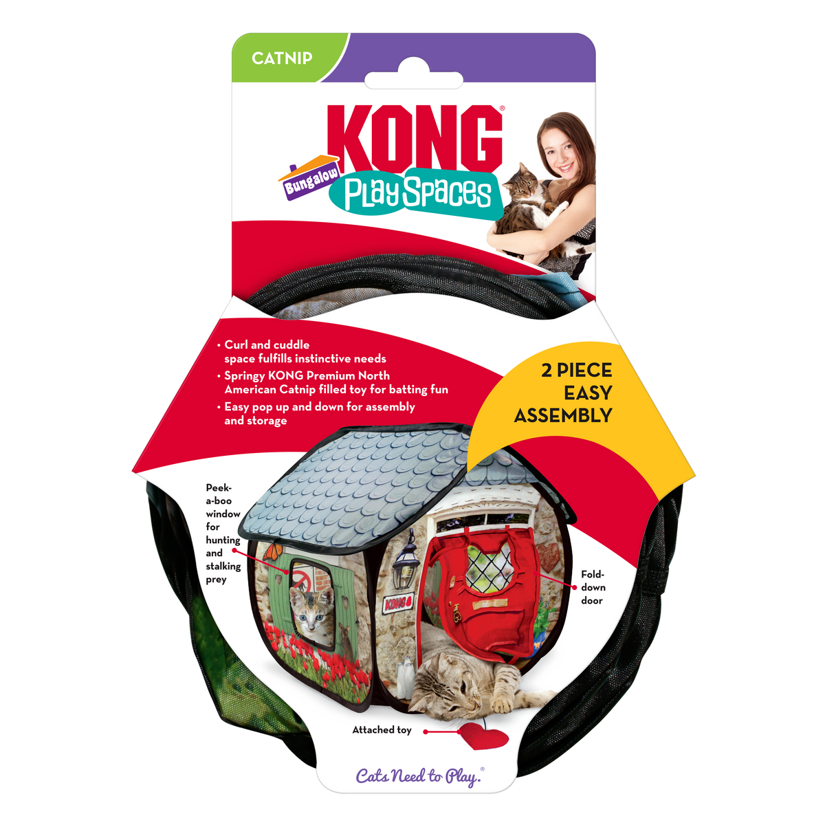 KONG Cat Toys Play Spaces Bungalow