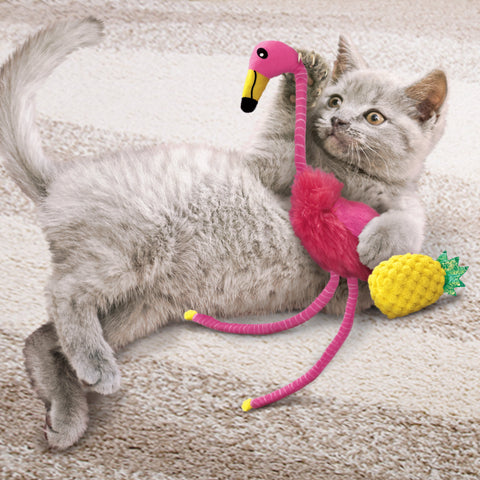 KONG Cat Toys Tropics Flamingo & Pineapple