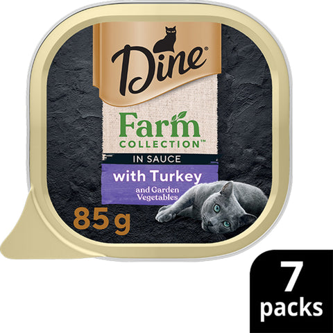 Dine Farm Collection Turkey and Garden Vegetables Adult Cat Wet Food 85g x 7