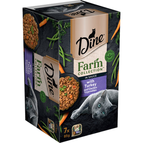 Dine Farm Collection Turkey and Garden Vegetables Adult Cat Wet Food 85g x 7