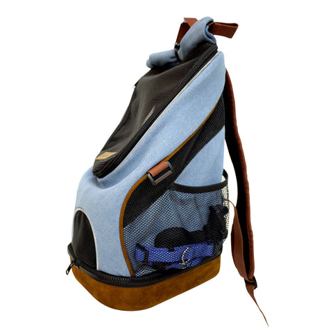 Ibiyaya Denim Fun Lightweight Ventilated Backpack Pet Carrier