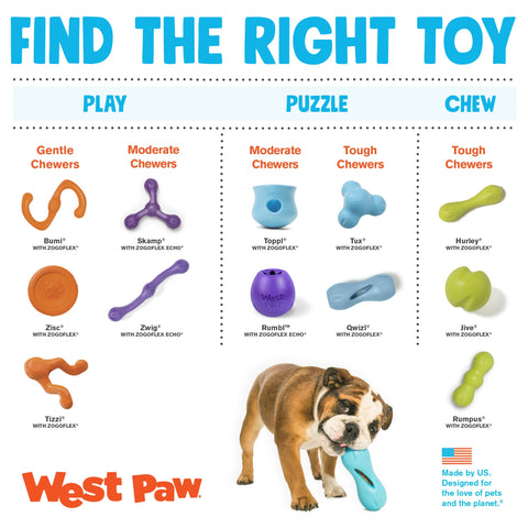 West Paw Bumi Tug & Fetch Zogoflex Dog Toys