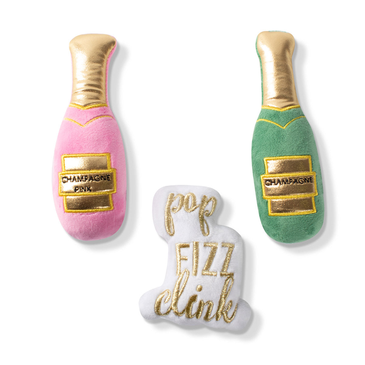 Fringe Studio Plush Dog Toy Set Minis Champagne 3 Pieces - Default Title | petsome Pet Supplies