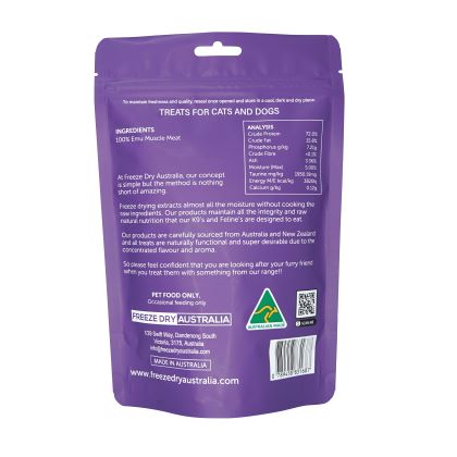 Freeze Dry Australia Emu Cookie Natural Treats for Cats and Dogs 100g