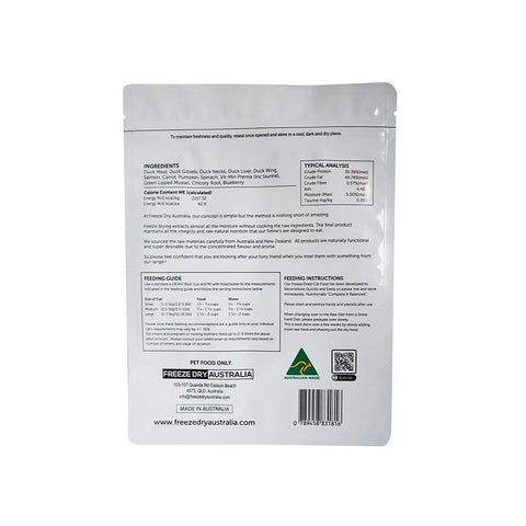 Freeze Dry Australia Freeze Dried Natural Raw Cat Food Duck 500g