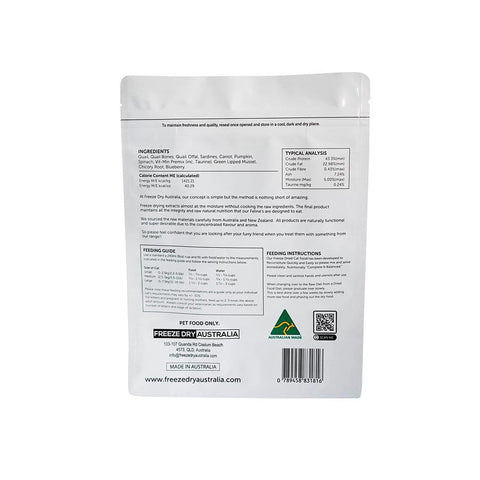 Freeze Dry Australia Freeze Dried Natural Raw Cat Food Quail 500g