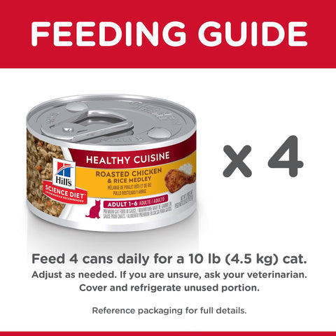 Hills Science Diet Adult Healthy Cuisine Chicken and Rice Medley Canned Cat Food 79g