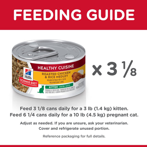 Hills Science Diet Kitten Healthy Cuisine Chicken and Rice Medley Canned Cat Food 79g