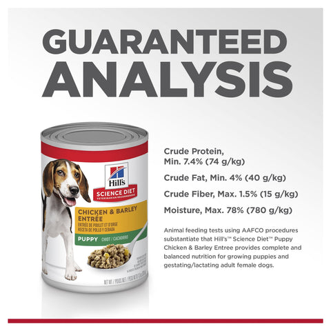 Hills Science Diet Puppy Chicken and Barley Entree Canned Dog Food 370g