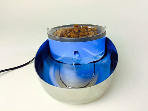 Pioneer Pet Stainless Steel and Plastic Water Food Bowl Drinking Fountain 1.18 Litres 6033