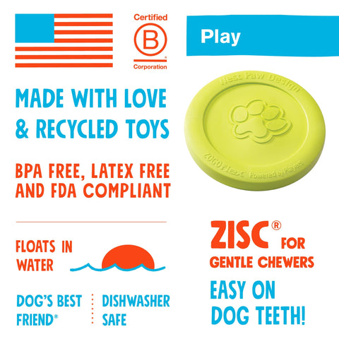 West Paw Zisc Flying Disc Fetch Dog Toys