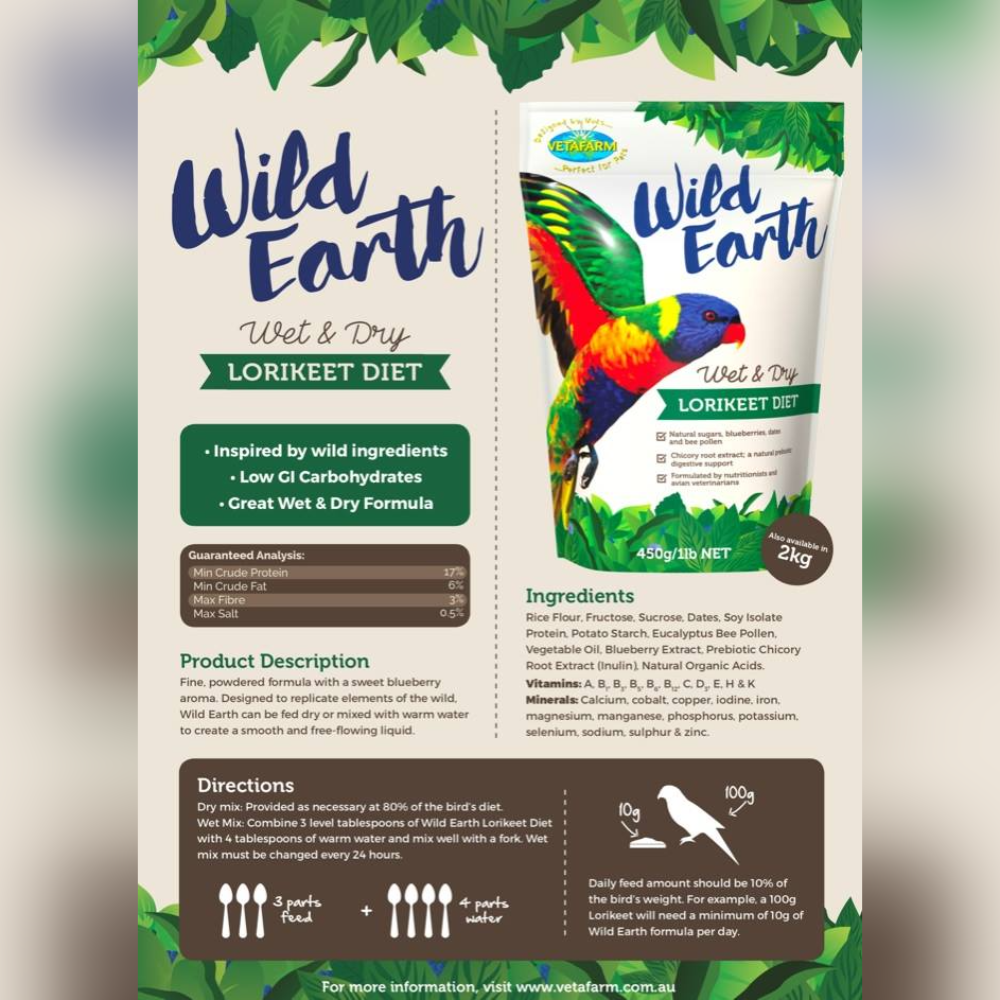 Wild Earth Wet & Dry Lorikeet Diet