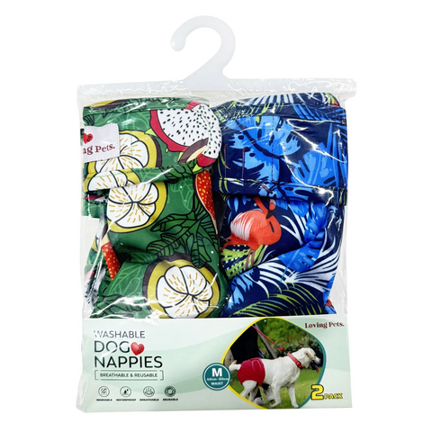 Washable Dog Nappies Blue Green 2 Pack