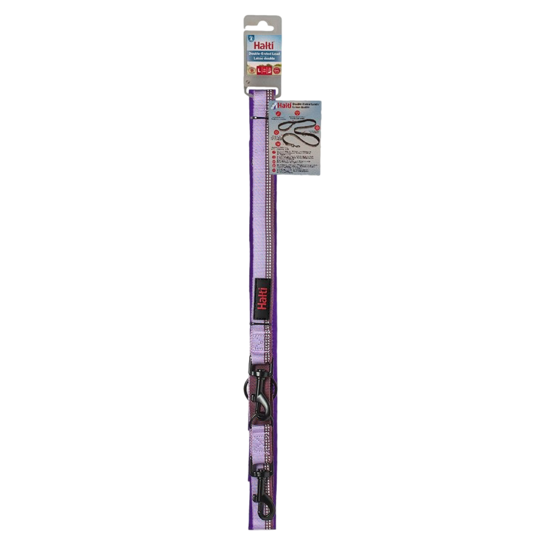 Double Ended Dog Lead in Purple
