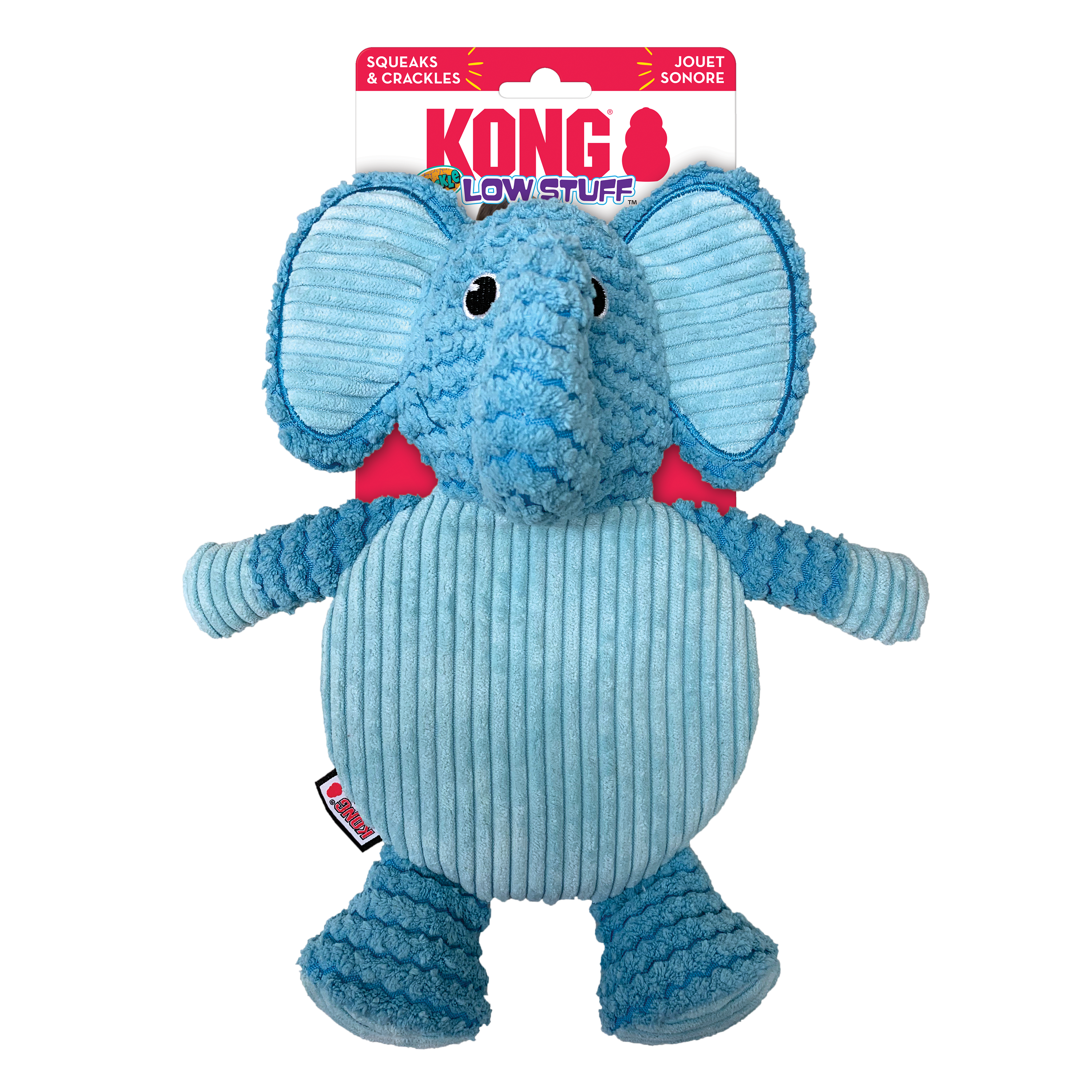KONG Dog Toys Low Stuff Crackle Tummiez Elephant 01
