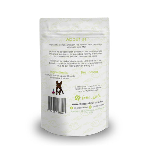 Laila & Me Dehydrated Range Dog Treats New Zealand Dried Green Lipped Mussels