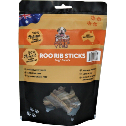 Loving Pets Outback Naturals Kangaroo Rib Sticks Dog Treats 100g