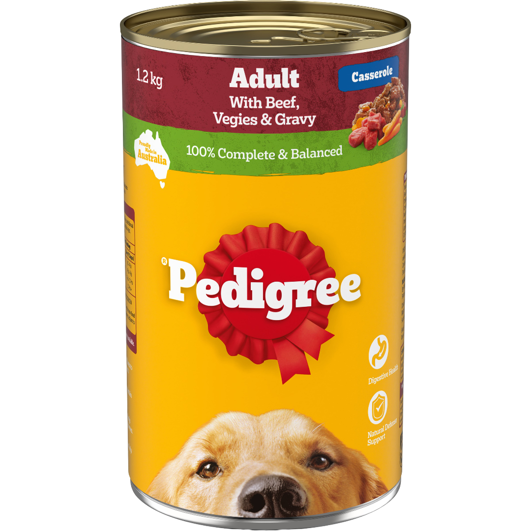 Adult Wet Dog Food Beef Vegies Gravy Casserole