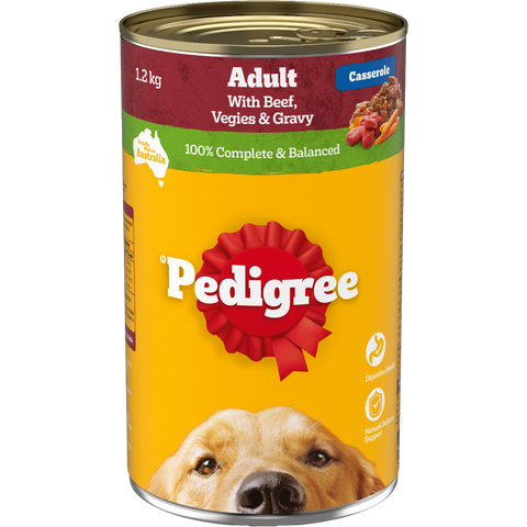 Adult Wet Dog Food Beef Vegies Gravy Casserole