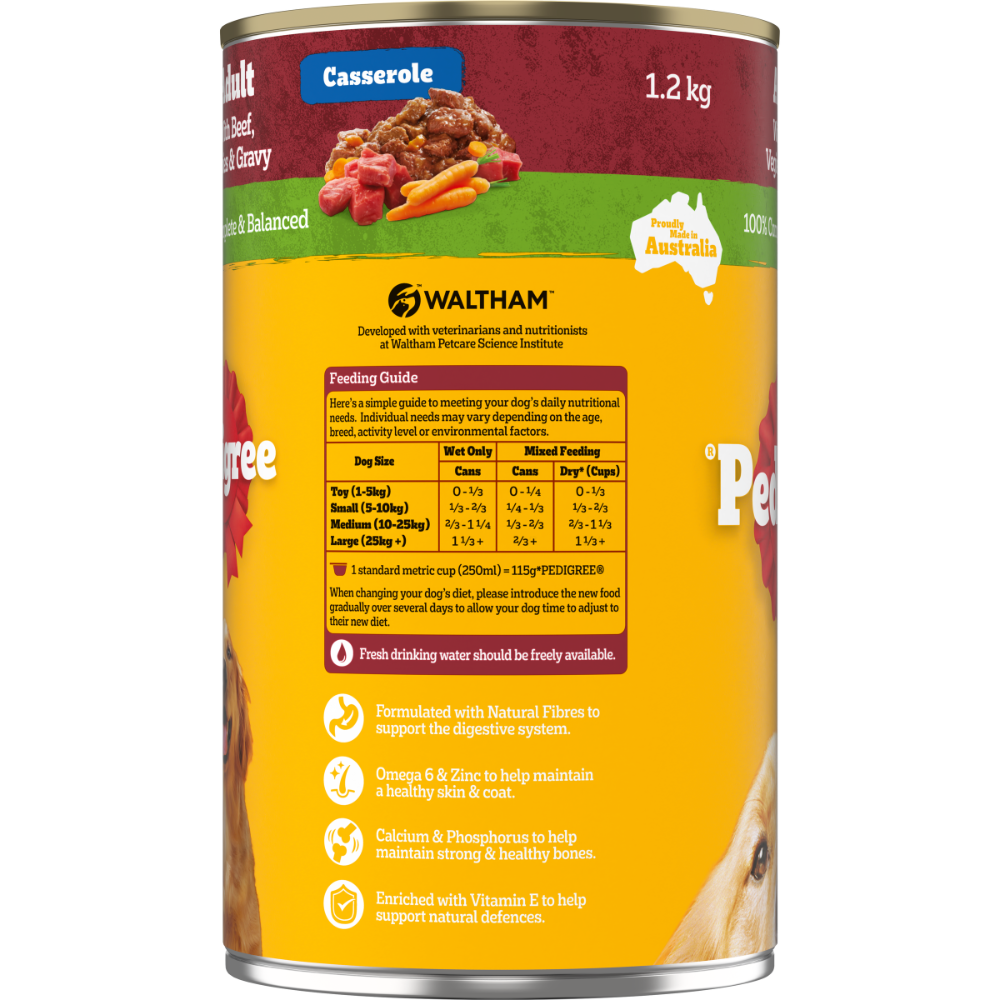 Adult Wet Dog Food Beef Vegies Gravy Casserole