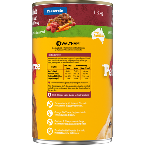 Adult Wet Dog Food Beef Vegies Gravy Casserole