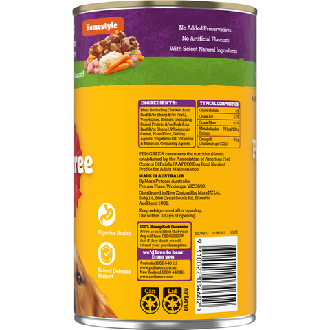 Adult Wet Dog Food Chicken Rice Vegies Homestyle