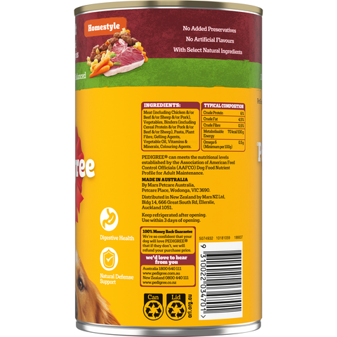 Adult Wet Dog Food Beef Pasta Vegies Homestyle