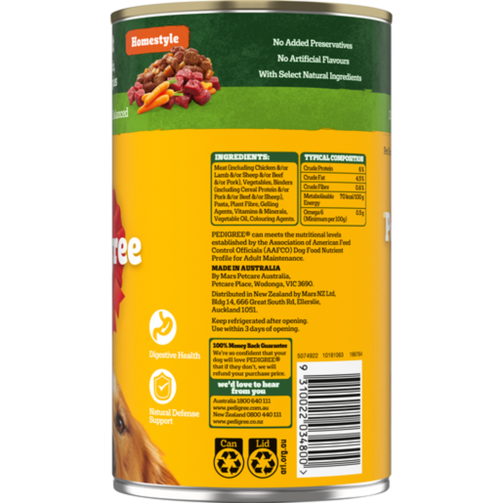 Homestyle Lamb Pasta And Vegetables Wet Dog Food