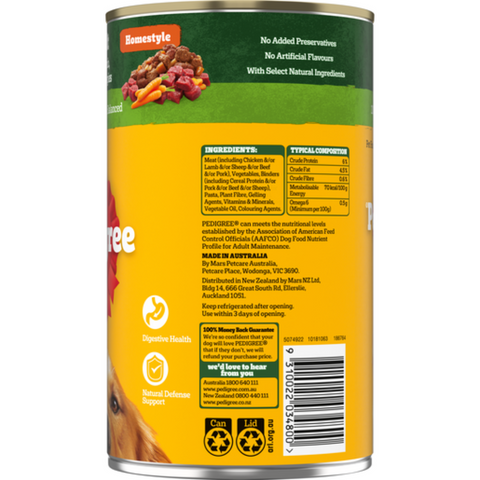 Homestyle Lamb Pasta And Vegetables Wet Dog Food